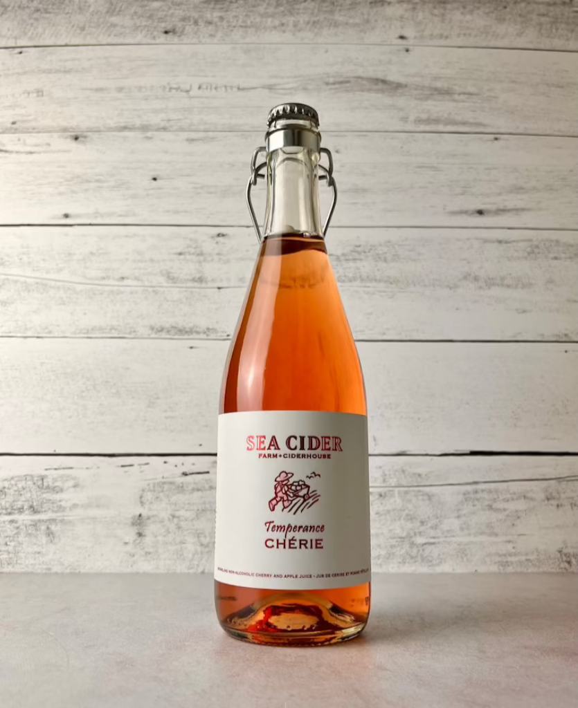 750 mL bottle of Sea Cider Temperance Cherie non-alcoholic cherry cider