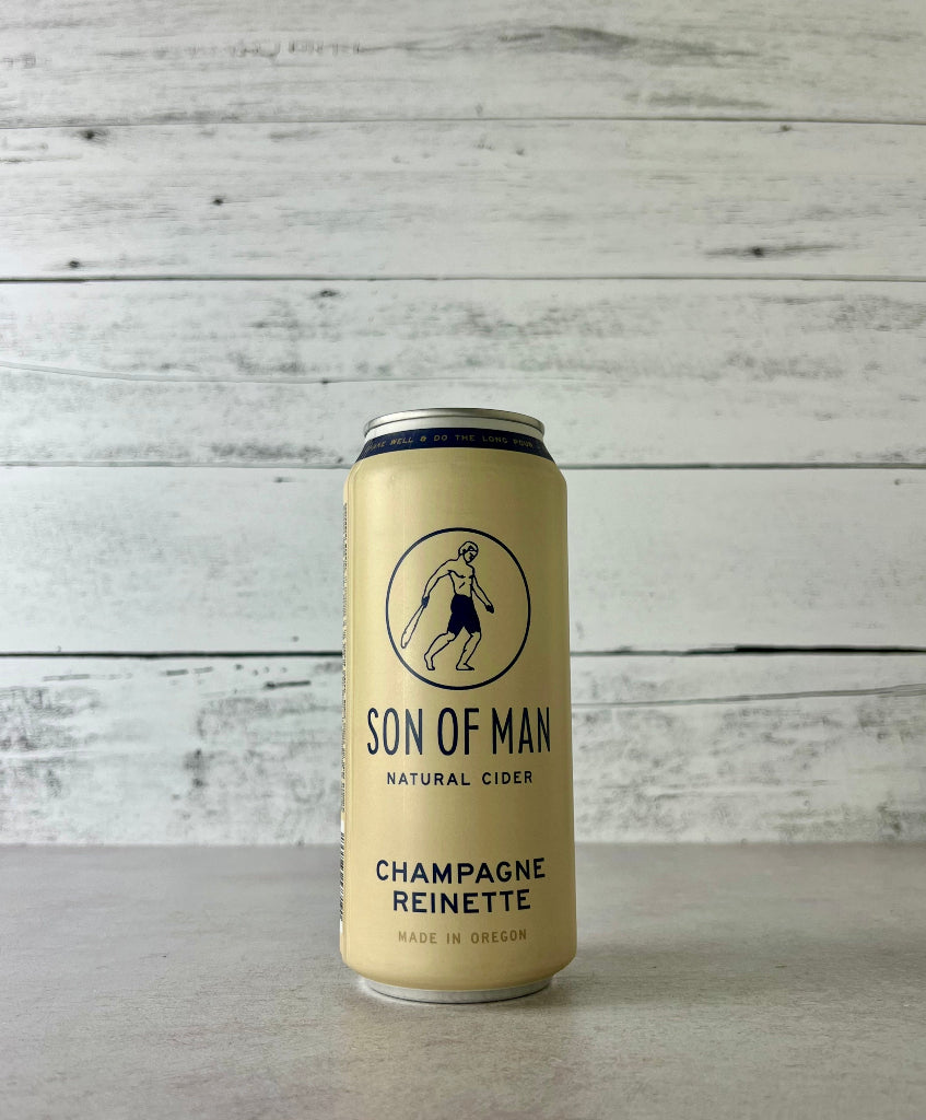 Photo of a 16 oz can of Son of Man Natural Cider Champagne Reinette - Made in Oregon