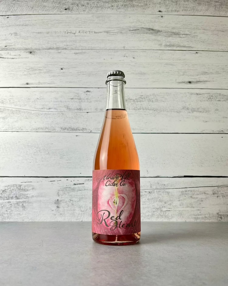 500 mL bottle of Union Hill Red Heart Cider