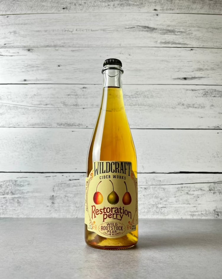 500 mL bottle of Wildcraft Ciderworks Restoration Perry - Wild Rootstock Pear
