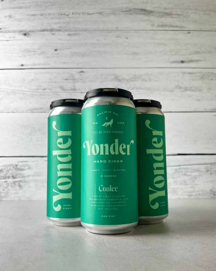 4-pack of 16 oz cans of Yonder Hard Cider - Coulee
