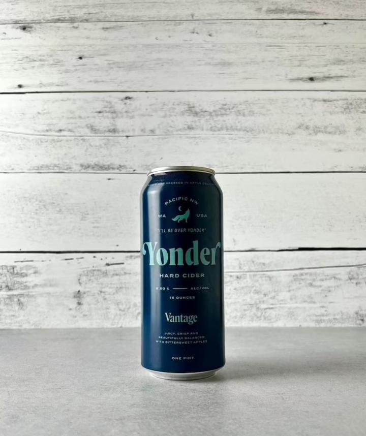 16 oz can of Yonder Vantage Hard Cider - Juicy, Crisp, and Beautifully Balanced With Bittersweet Apples