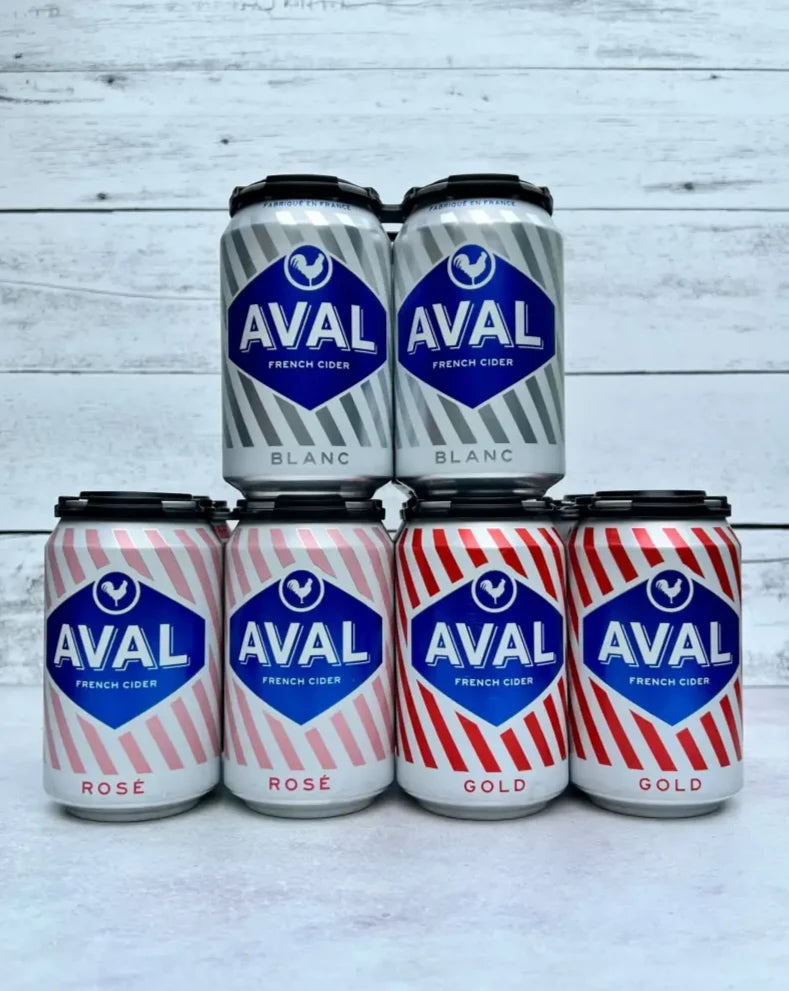 Three 4-packs of Aval French Cider - Blanc, Rosé, and Gold