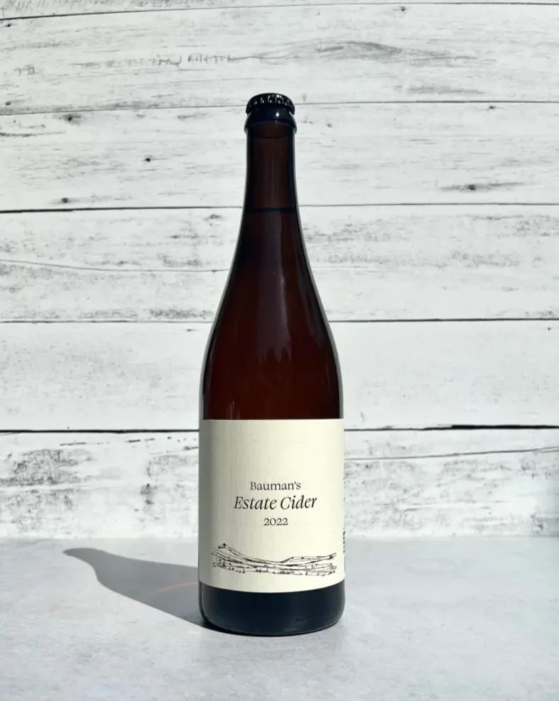 750 mL bottle of Bauman's Estate Cider 2022