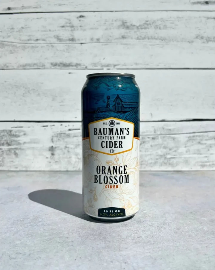 16 oz can of Bauman's Cider Orange Blossom Cider
