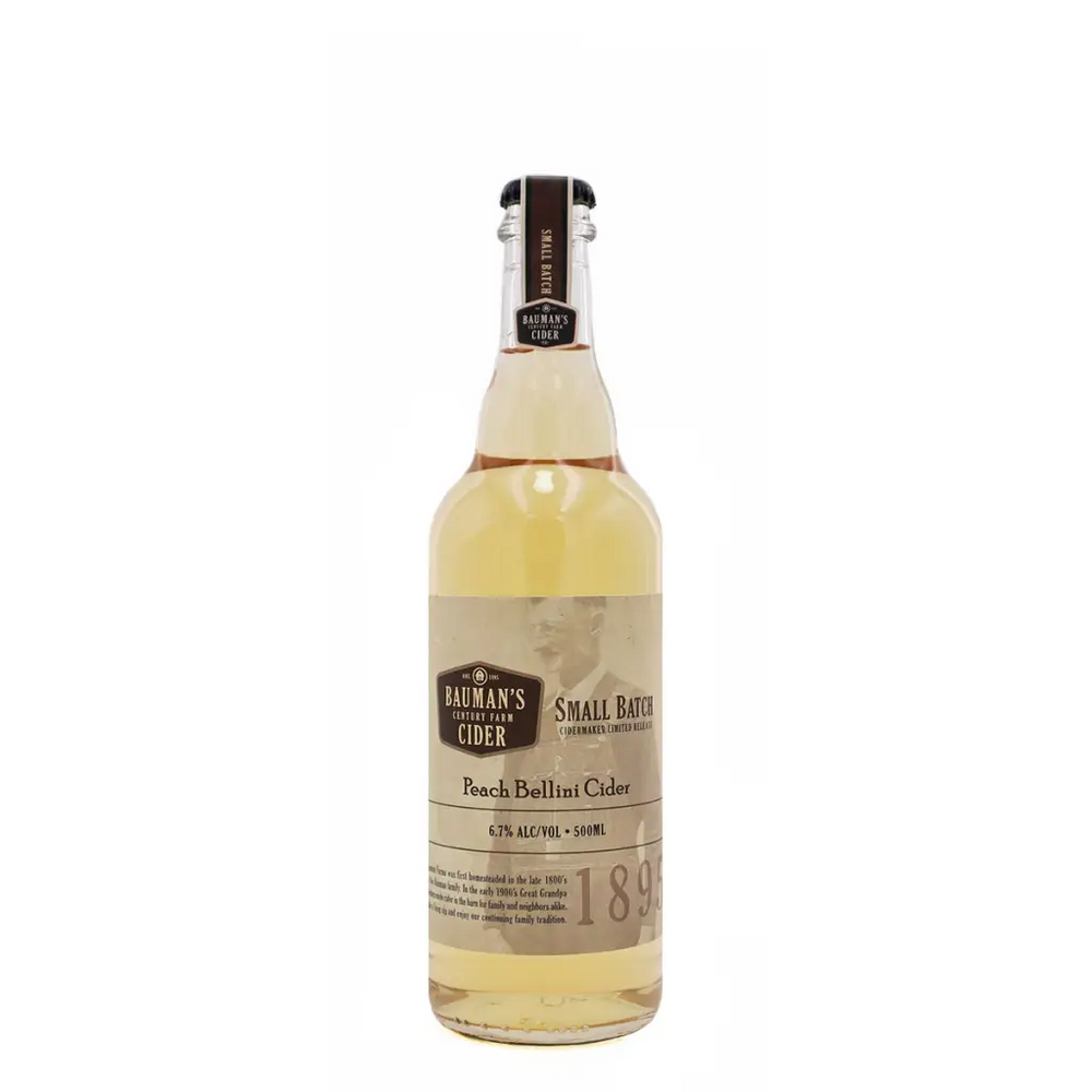 Bauman’s Cider - Peach Bellini Cider (500 mL) - Cider - Bauman’s Cider Co. Hard Cider
