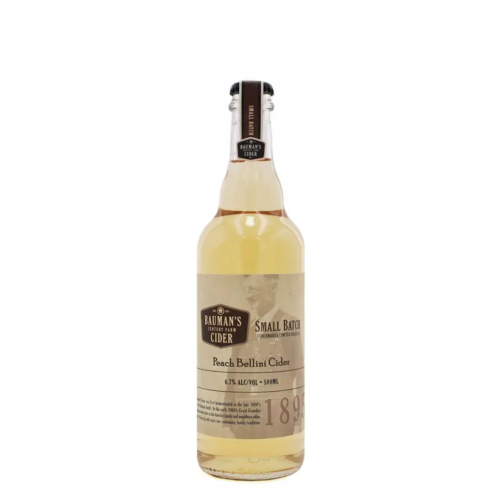 Bauman’s Cider - Peach Bellini Cider (500 mL) - Cider - Bauman’s Cider Co. Hard Cider