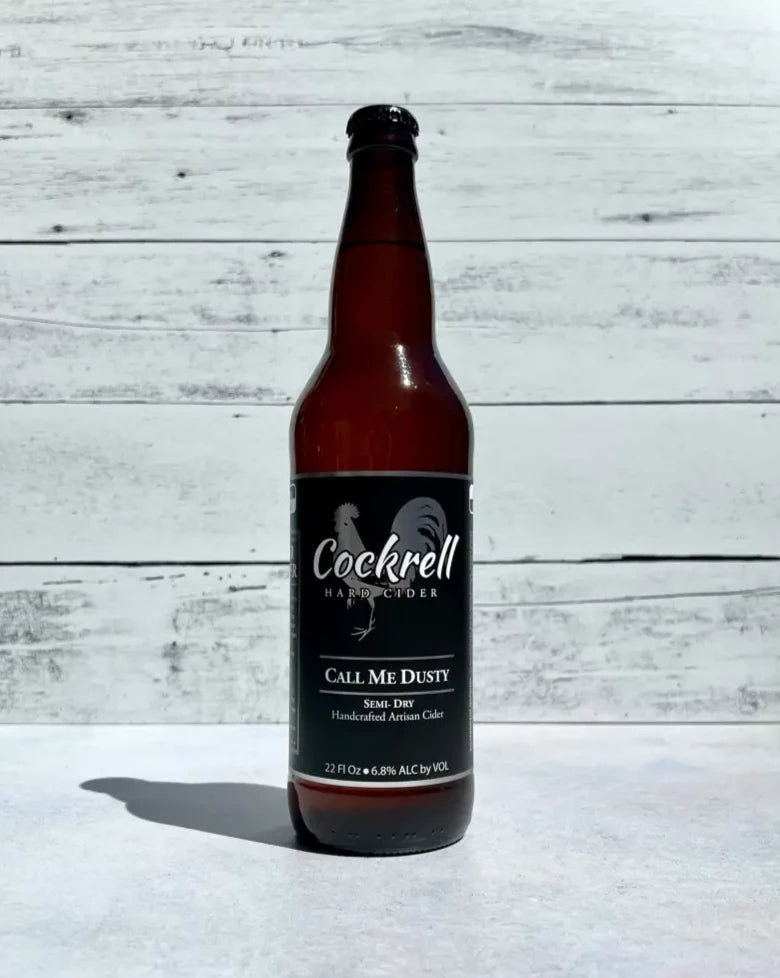 22 oz bottle of Cockrell Hard Cider - Call Me Dusty - Semi-Dry - Handcrafted Artisan Cider