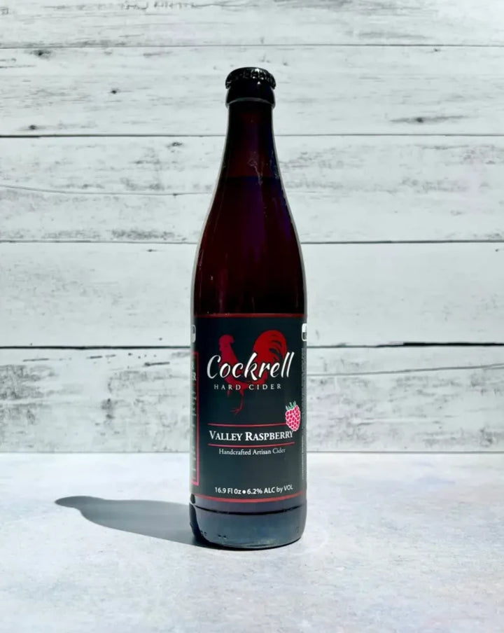 500 mL bottle of Cockrell Hard Cider - Valley Raspberry - Handcrafted Artisan Cider