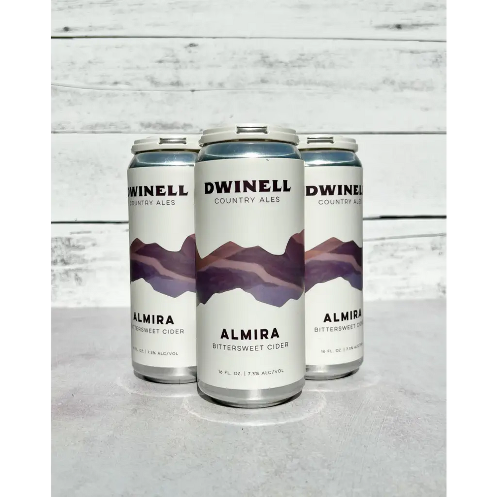 4-pack of 16 oz cans of Dwinell Almira Bittersweet Cider
