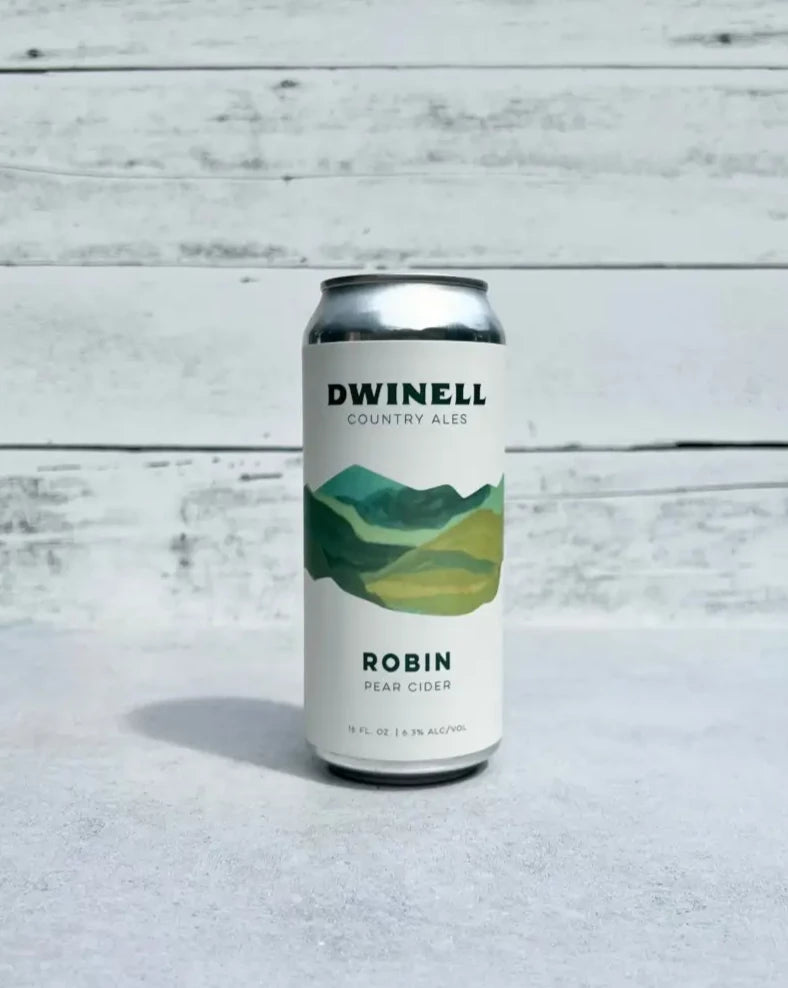 16 oz can of Dwinell Country Ales - Robin - Pear Cider