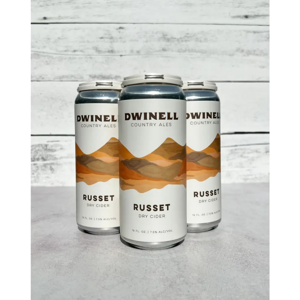 4-pack of 16 oz cans of Dwinell Country Ales Russet Dry Cider