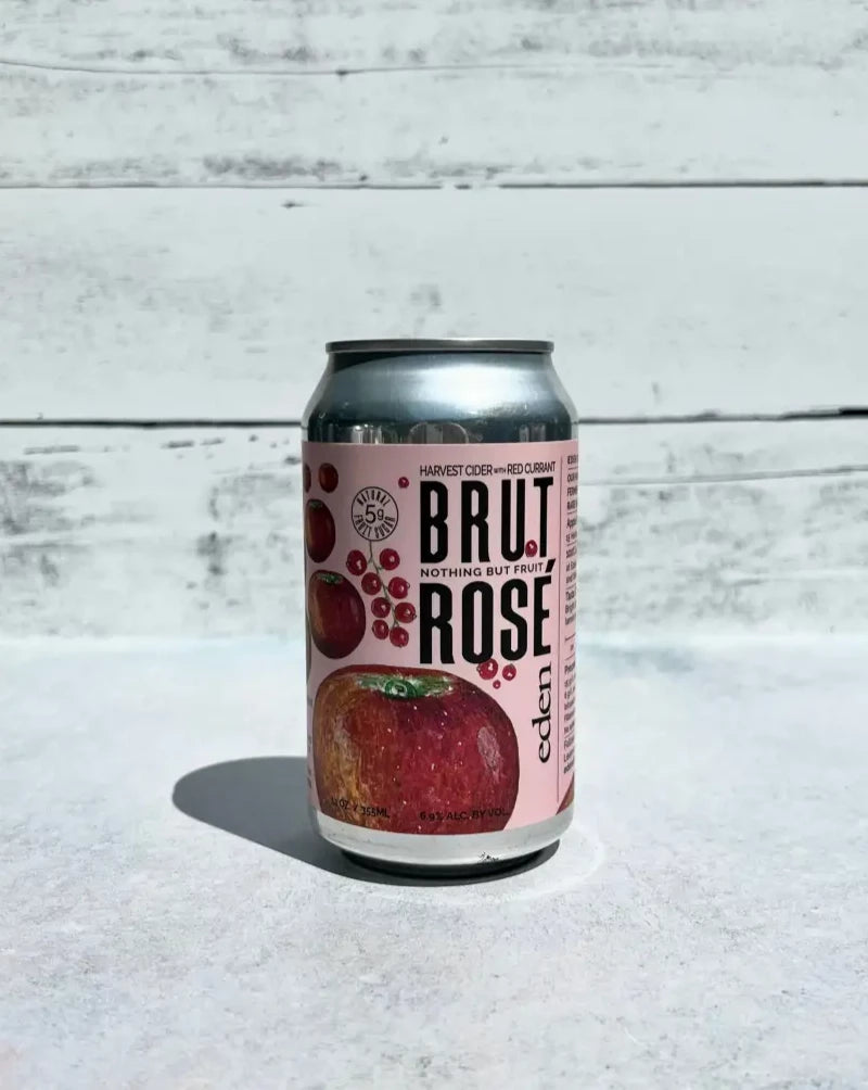 12 oz can of Eden Brut Rosé Harvest Cider with Red Currant