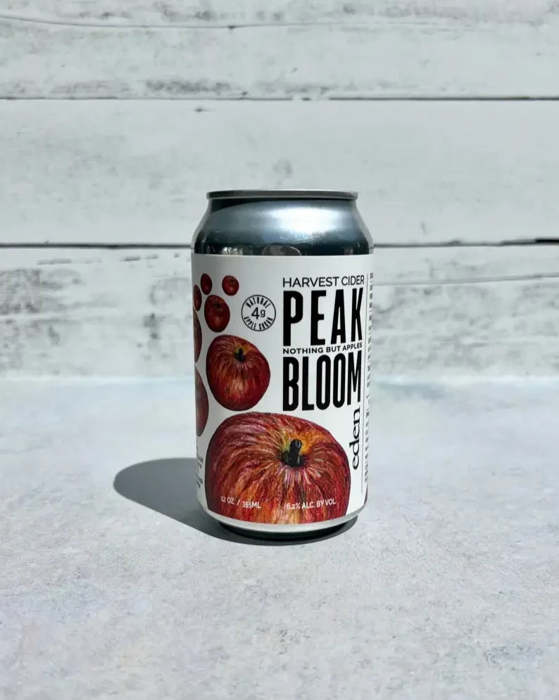 12 oz can of Eden Peak Bloom Harvest Cider