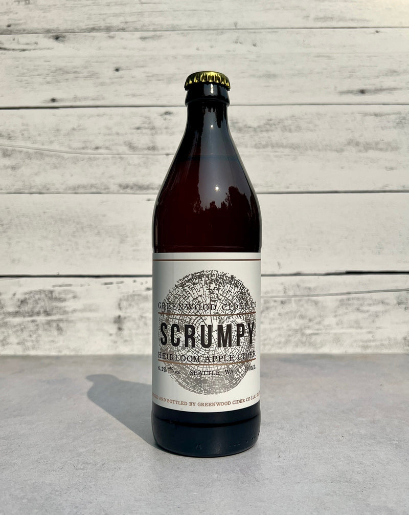 500 mL bottle of Greenwood Cider Scrumpy - Heirloom Apple Cider
