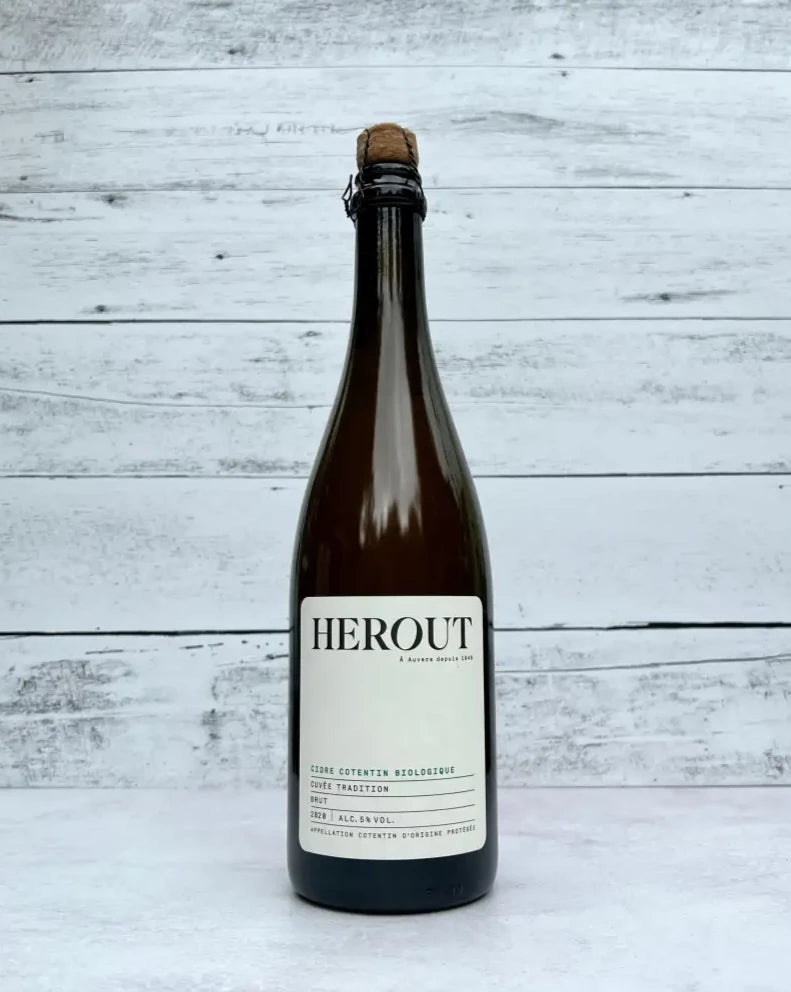 750 mL bottle of Herout AOC Cotentin Cuvée Tradition Brut Cider 2020