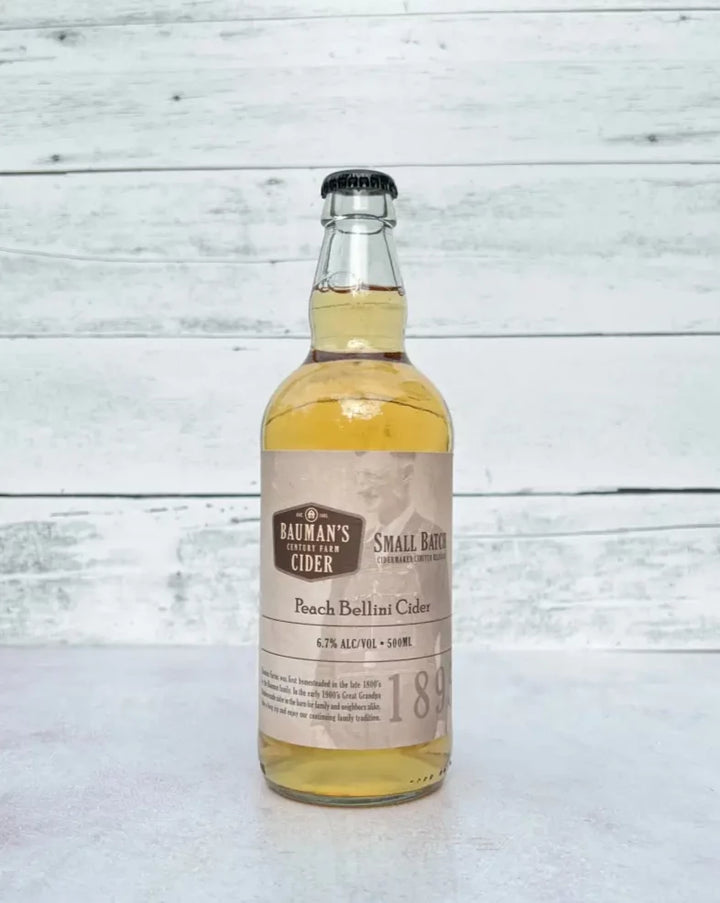 Bauman’s Cider - Peach Bellini Cider (500 mL) - Cider - Bauman’s Cider Co. Hard Cider