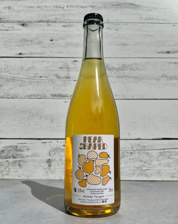 750 mL bottle of Jérôme Forget Pear Shaped pear cider