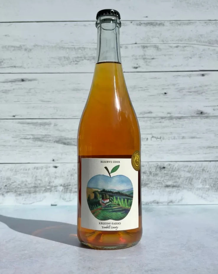 750 mL bottle of Kristof Farms Reserve Cider from Yamhill County
