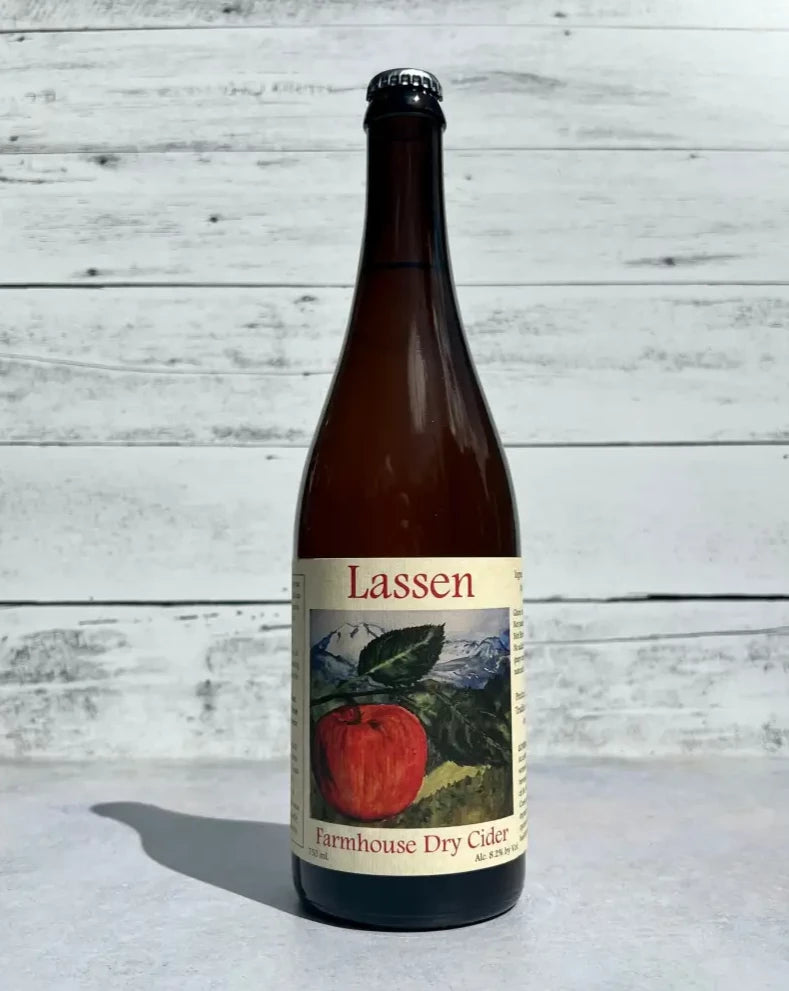 750 mL bottle of Lassen Farmhouse Dry Cider