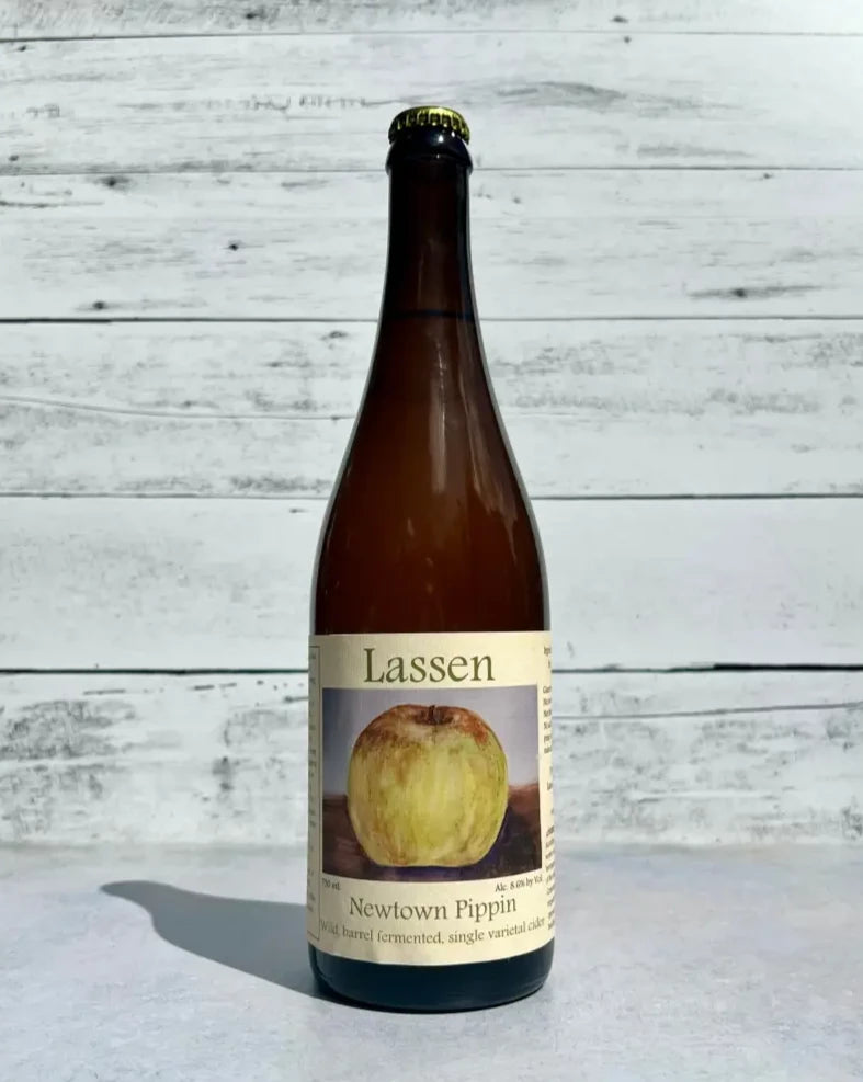 750 mL bottle of Lassen Newtown Pippin - Wild, Barrel Fermented Single Varietal Cider