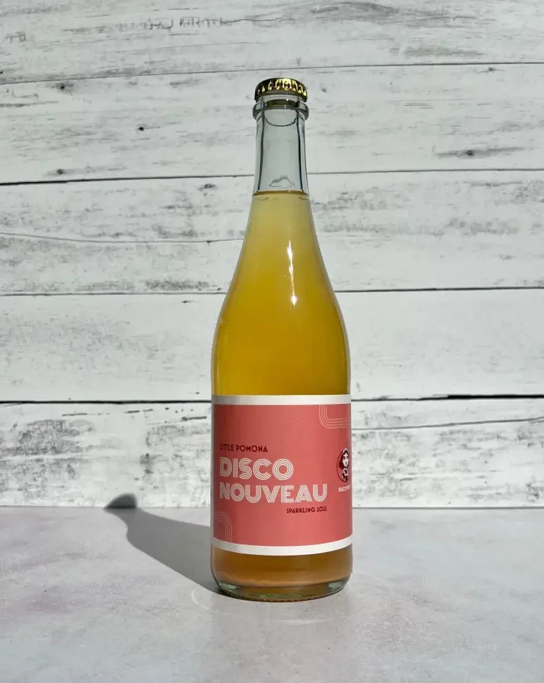 750 mL bottle of Little Pomona Disco Nouveau Sparkling cider