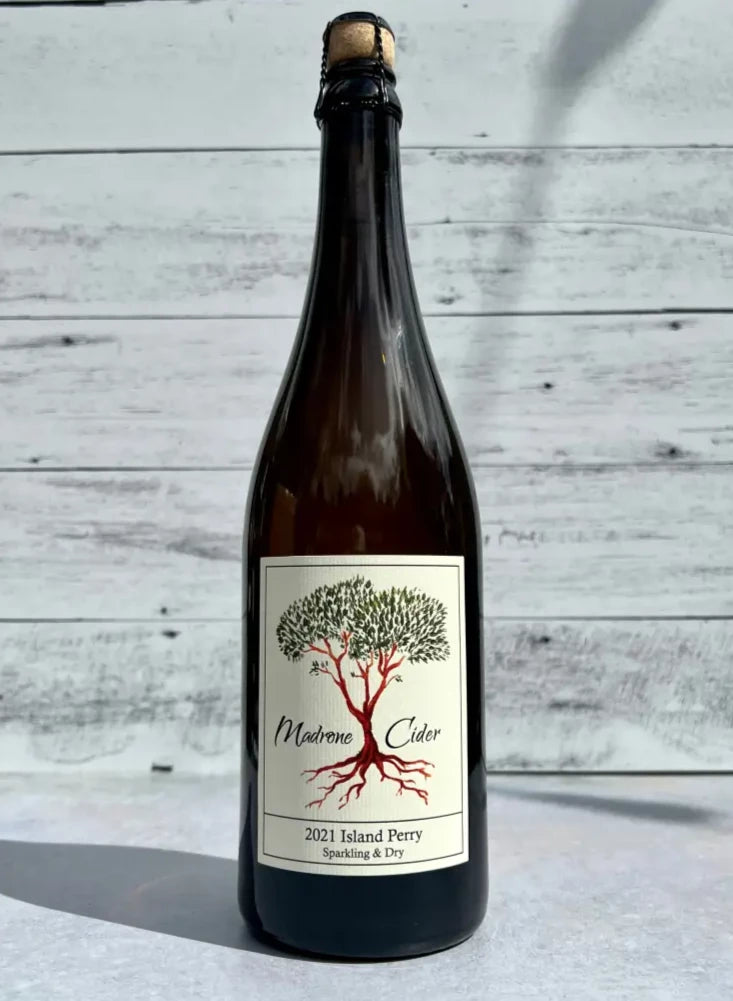 750 mL bottle of Madrone Cider 2021 Island Perry sparkling & dry cider