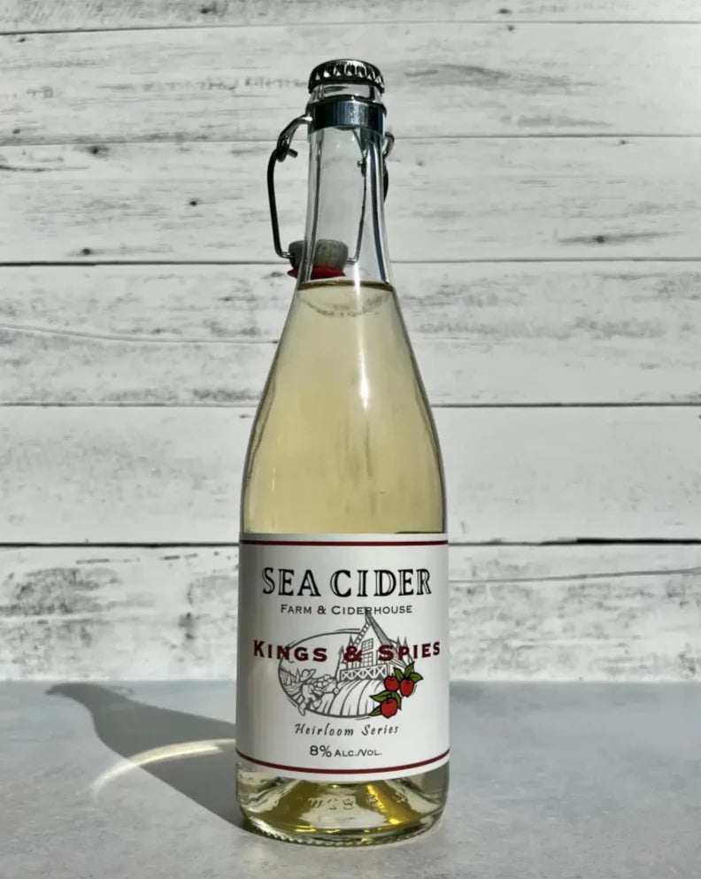 750 mL bottle of Sea Cider Farm & Ciderhouse Kings & Spies Heirloom Series cider