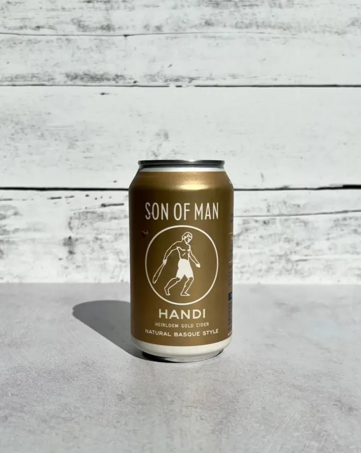 12 oz can of Son of Man Handi Heirloom Gold Cider - Natural Basque Style