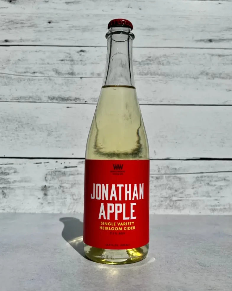 500 mL bottle of Whitewood Cider Jonathan Apple - Single Variety Heirloom Cider