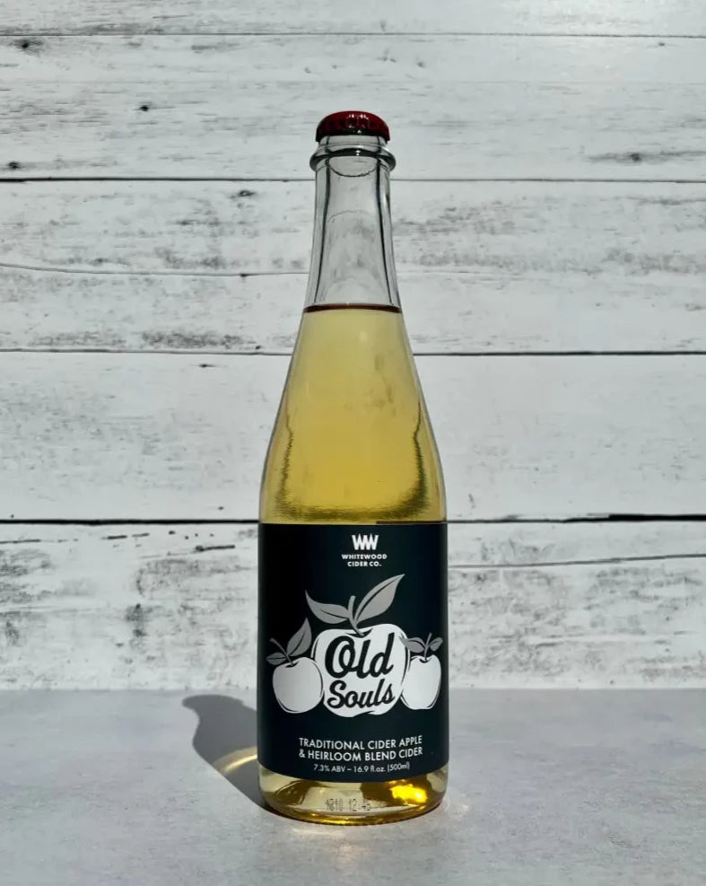 500 mL bottle of Whitewood Cider - Old Souls - Traditional Cider Apple & Heirloom Blend Cider