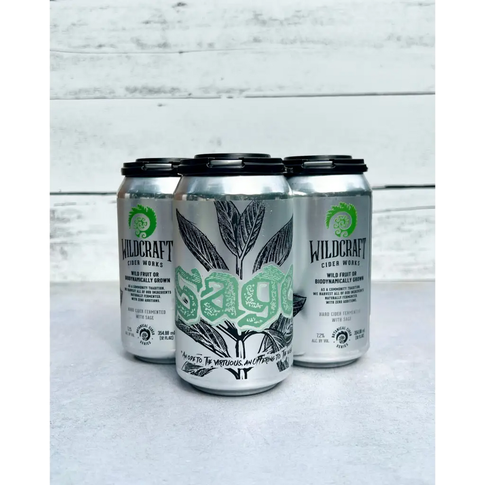 4-pack of 12 oz cans of Wildcraft Ciderworks Sage Cider