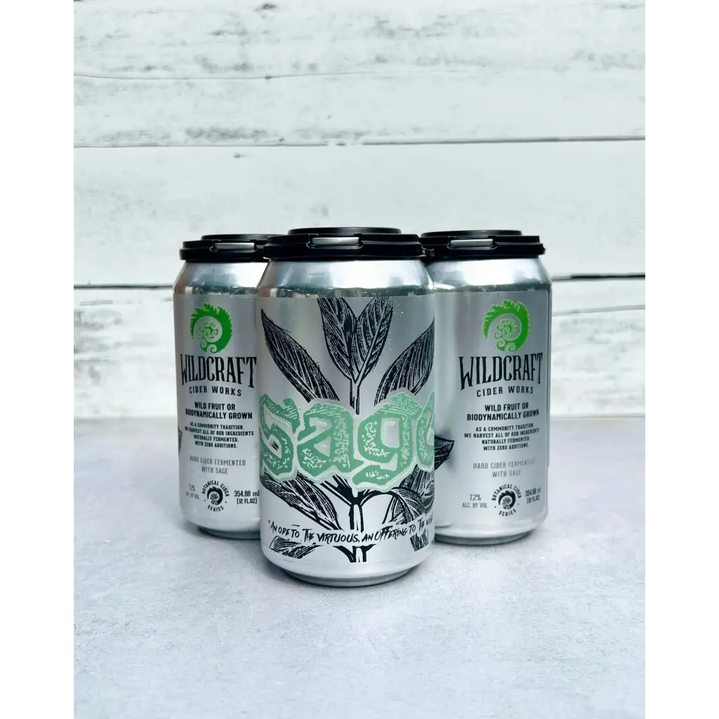 4-pack of 12 oz cans of Wildcraft Ciderworks Sage Cider